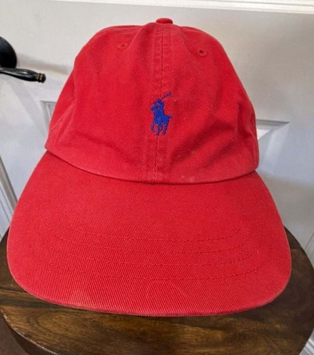 Polo By Ralph Lauren Baseball Cap Frankfurt 2006 Red Leather Strapback